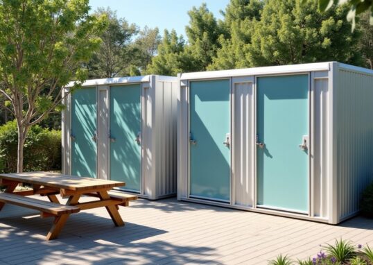Location de conteneurs sanitaires et bungalows WC pour chantiers et événements : solutions pratiques et modulables